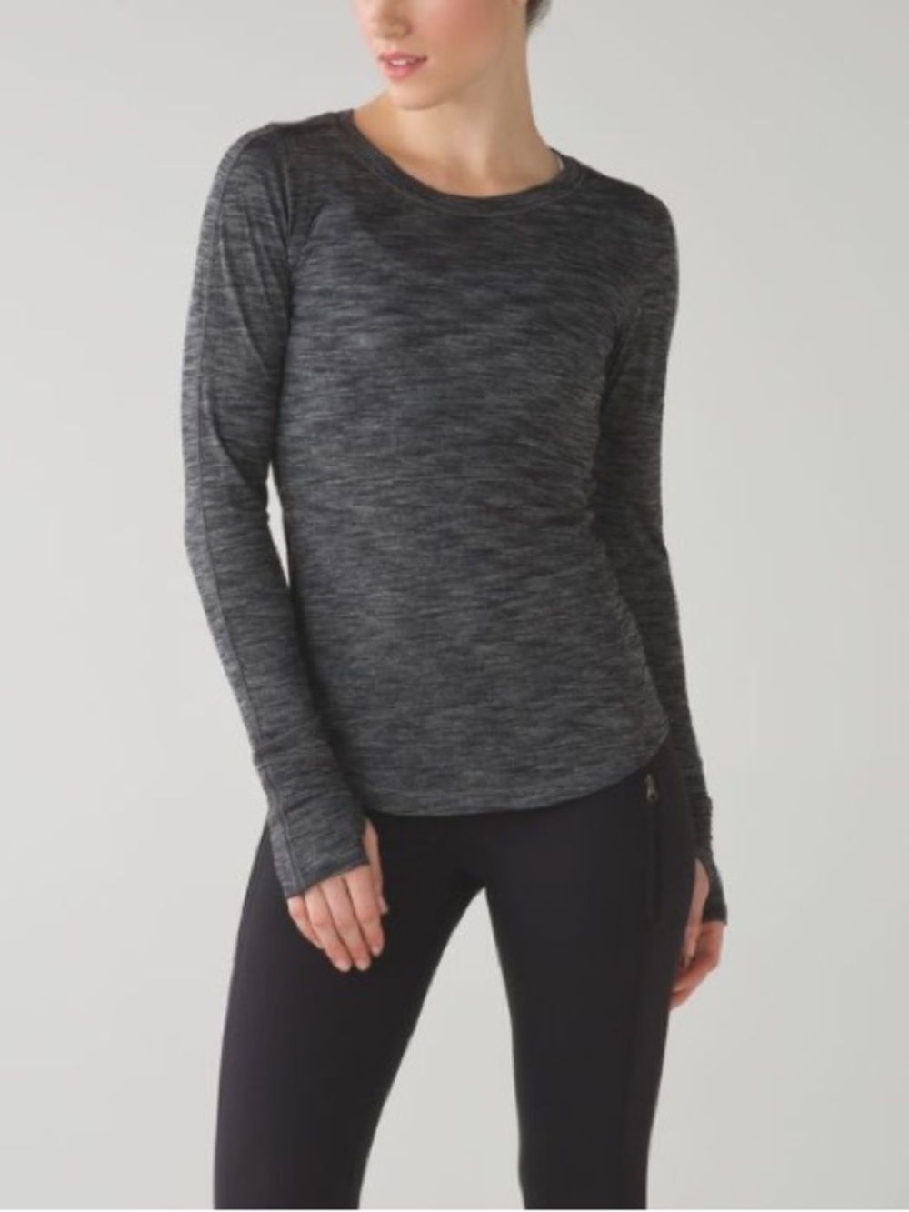 Lululemon 5 Mile Long Sleeve Heathered Black